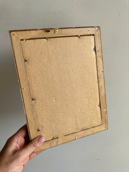 Vintage Botanical Chrysanthemum Print in Blonde Wood Frame