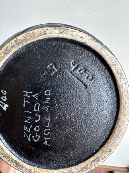 Mid-Century Matte Black Vase – Zenith Gouda Holland