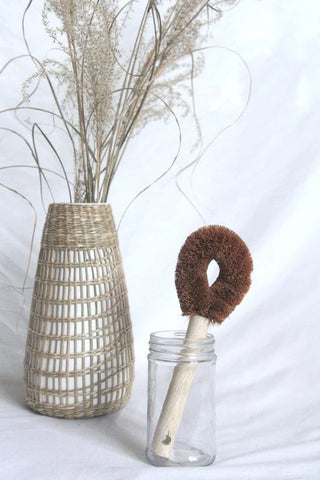 Creating Smaller Footprints Wood-Handled Coconut Bristle Scrub Brush