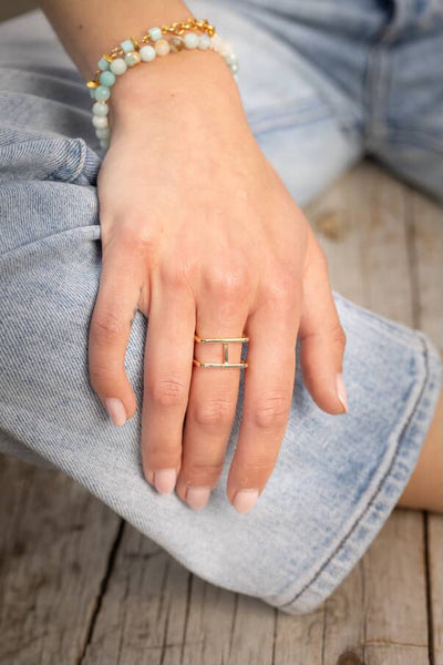 Standout Boutique Gold Cube Ring
