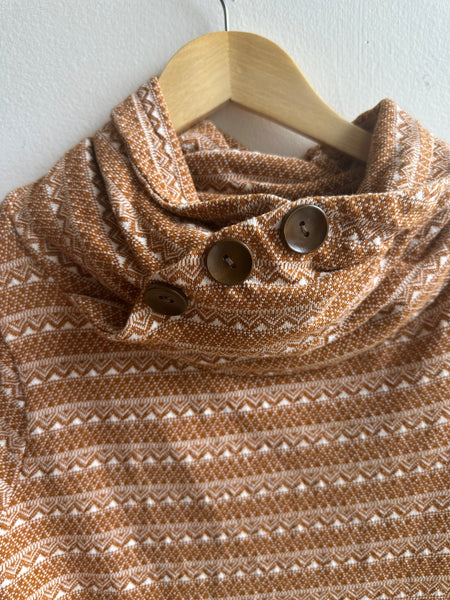 Twik Cozy Aztec-Inspired Funnel Neck Pullover | Size Medium