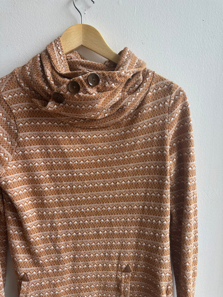 Twik Cozy Aztec-Inspired Funnel Neck Pullover | Size Medium