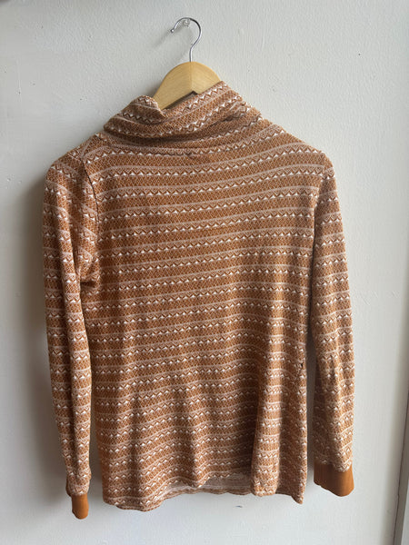 Twik Cozy Aztec-Inspired Funnel Neck Pullover | Size Medium