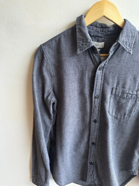 TNA Brushed Cotton Button-Up – Charcoal Grey | Size Small