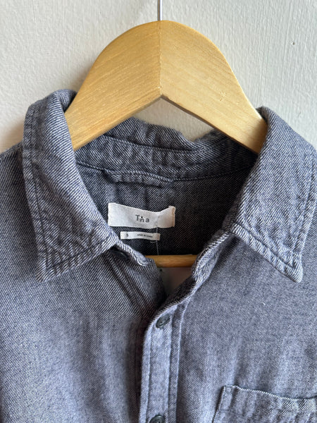TNA Brushed Cotton Button-Up – Charcoal Grey | Size Small