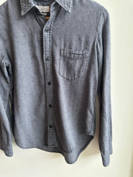 TNA Brushed Cotton Button-Up – Charcoal Grey | Size Small