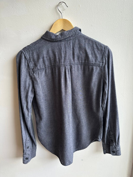 TNA Brushed Cotton Button-Up – Charcoal Grey | Size Small