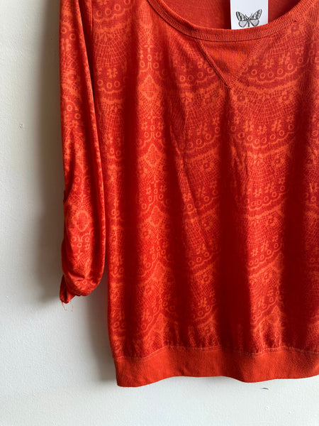 American Dream Burnt Orange Patterned Shirt – Size Large