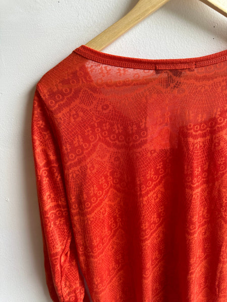 American Dream Burnt Orange Patterned Shirt – Size Large