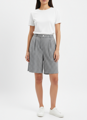 Vintage High-Waisted Gingham Shorts – Size 12