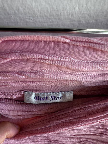 Y2K Brat Star Stretchy Skirt – Dusty Rose (Size Large)