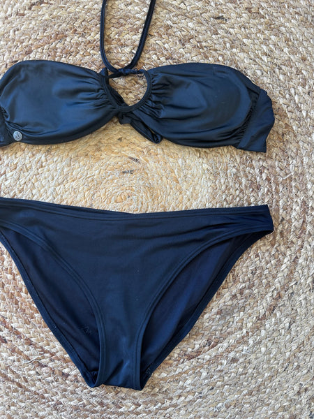 Volcano Black Bandeau Bikini – Size Medium