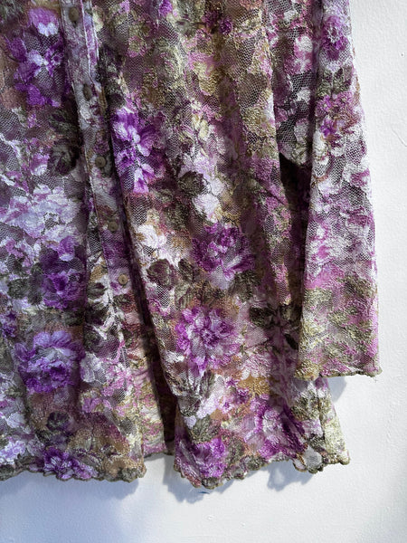 Violet Reverie Sheer Lace Blouse | Size XL