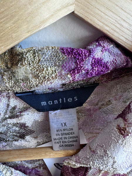 Violet Reverie Sheer Lace Blouse | Size XL