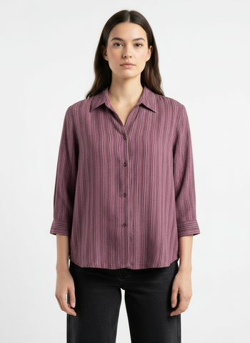 Vintage Mantles 100% Linen Striped Button-Up – Size Large