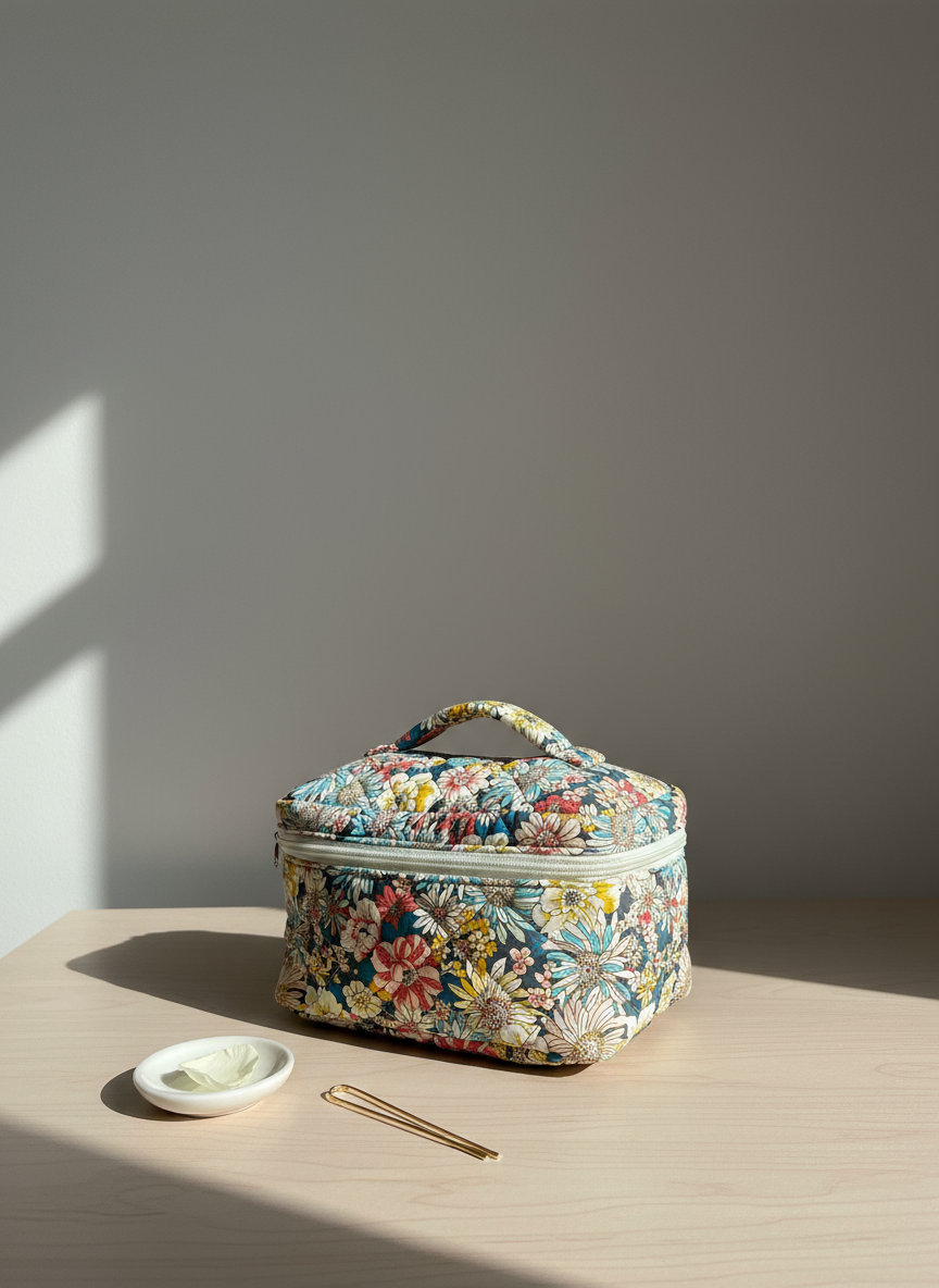 Floral Quilted Travel Case - Size Extra Large