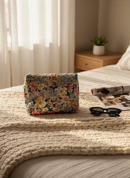 Floral Quilted Travel Case - Size Large