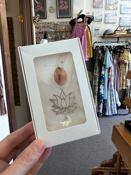 Carnelian Lotus Sun Catcher