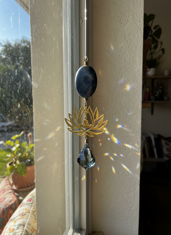 Labradorite Meditation Lotus Sun Catcher