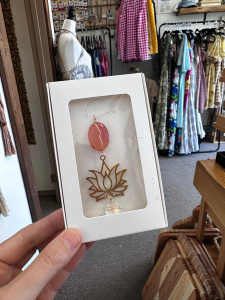 Peach Aventurine Lotus Sun Catcher
