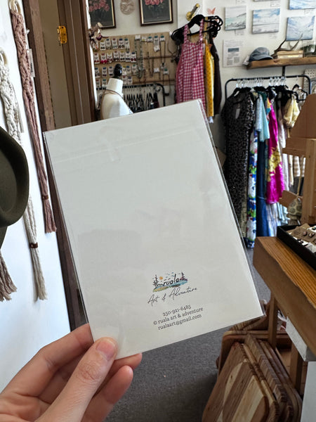 Swinging Into Sunset – Art Card by Ruala (Fruitvale, BC)