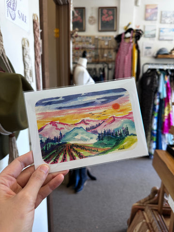 Alpenglow Mountains – Art Card by Ruala (Fruitvale, BC)