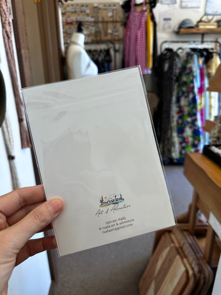 Sunset Through the Pines – Art Card by Ruala (Fruitvale, BC)