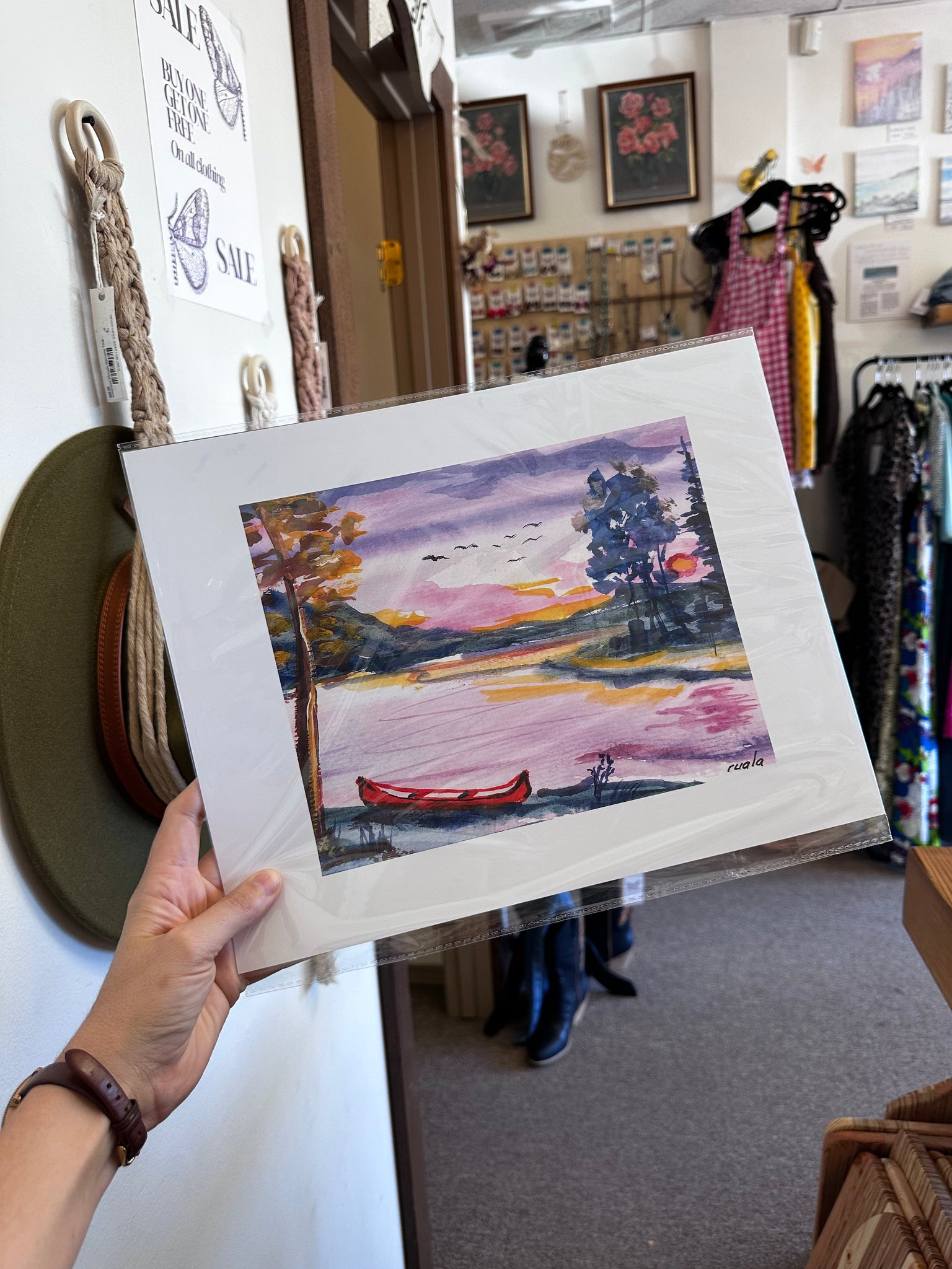 Canoe at Sunset – Art Print by Ruala (Fruitvale, BC)