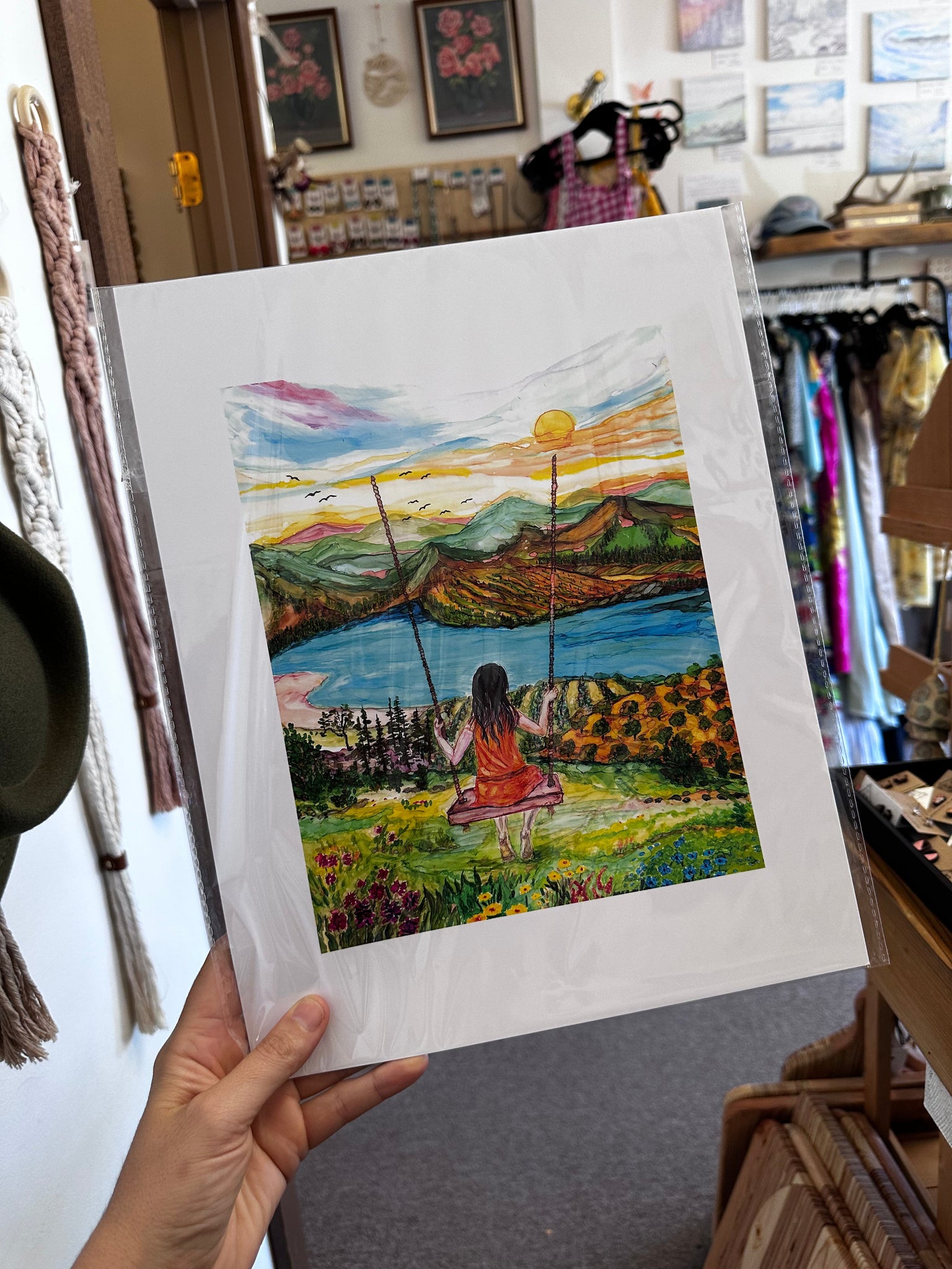 Swinging Into Sunset – Art Print by Ruala (Fruitvale, BC)