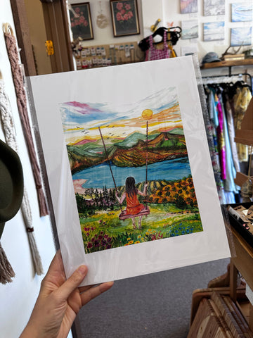 Swinging Into Sunset – Art Print by Ruala (Fruitvale, BC)