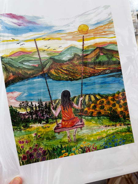Swinging Into Sunset – Art Print by Ruala (Fruitvale, BC)