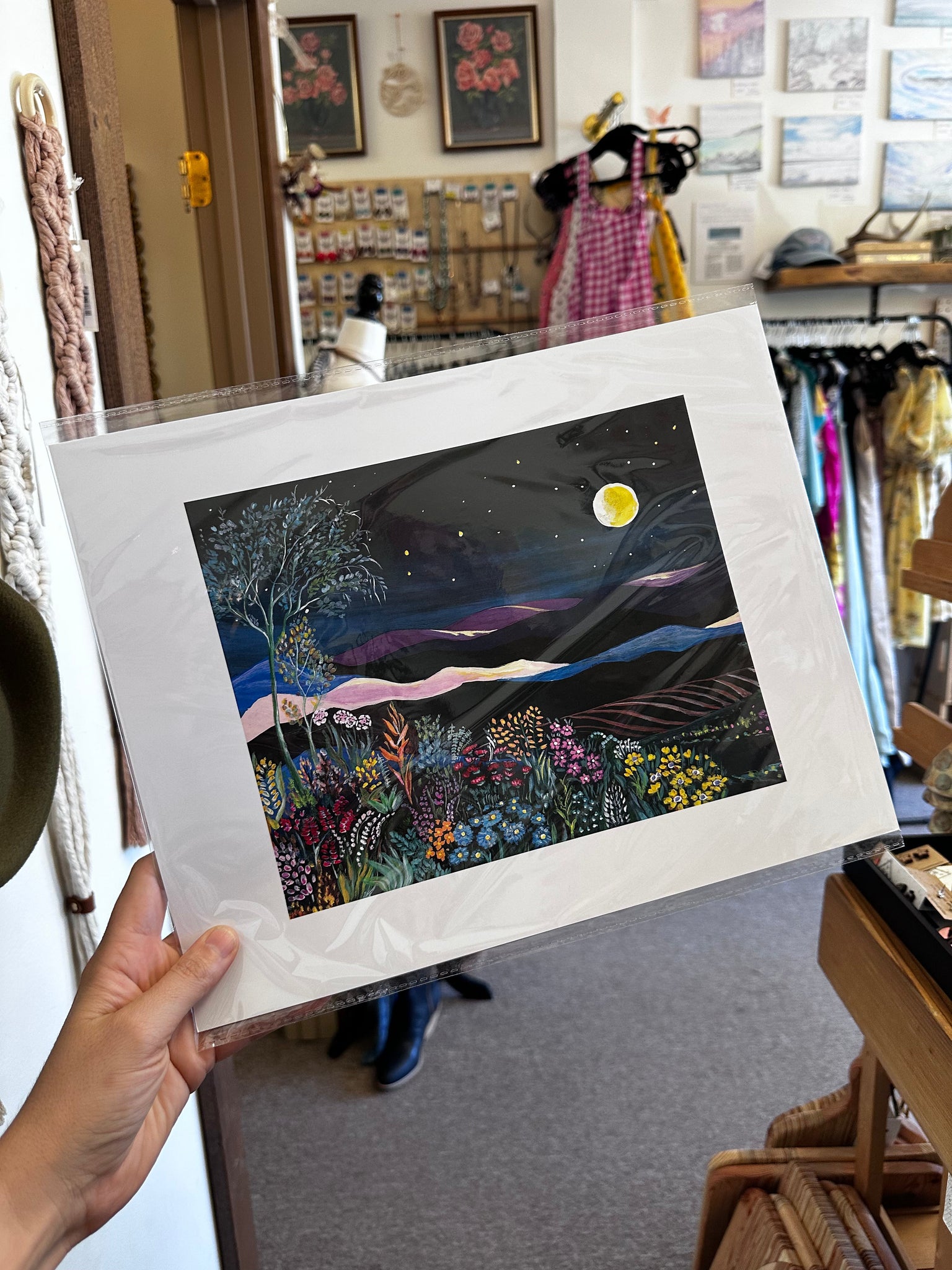 Moonlit Wildflowers – Art Print by Ruala (Fruitvale, BC)