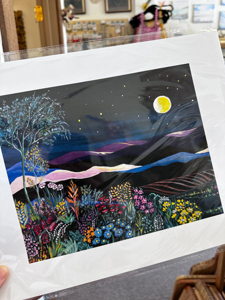 Moonlit Wildflowers – Art Print by Ruala (Fruitvale, BC)