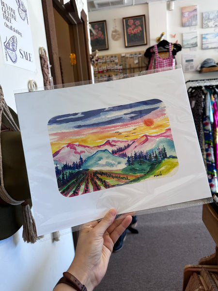 Alpenglow Mountains – Art Print by Ruala (Fruitvale, BC)