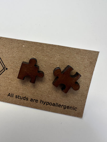 Puzzle Piece Stud Earrings – Sick Chick (Revelstoke, BC)