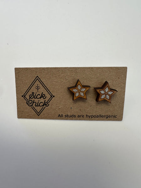 Wooden Star Stud Earrings – Sick Chick (Revelstoke, BC)