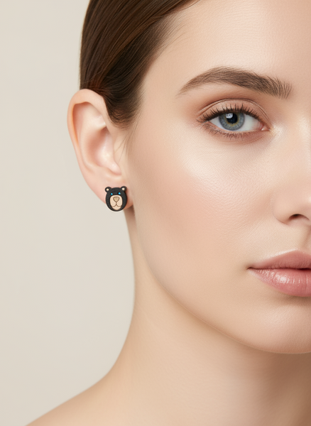 Bear Face Stud Earrings – Sick Chick (Revelstoke, BC)