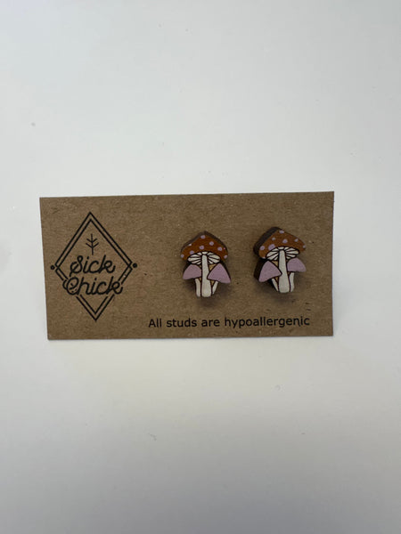 Mushroom Stud Earrings – Sick Chick (Revelstoke, BC)