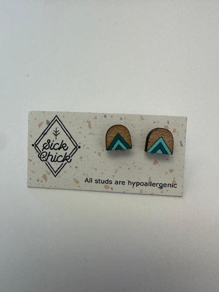 Geometric Chevron Stud Earrings – Sick Chick (Revelstoke, BC)