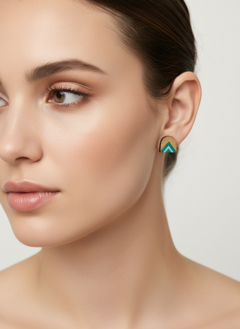 Geometric Chevron Stud Earrings – Sick Chick (Revelstoke, BC)