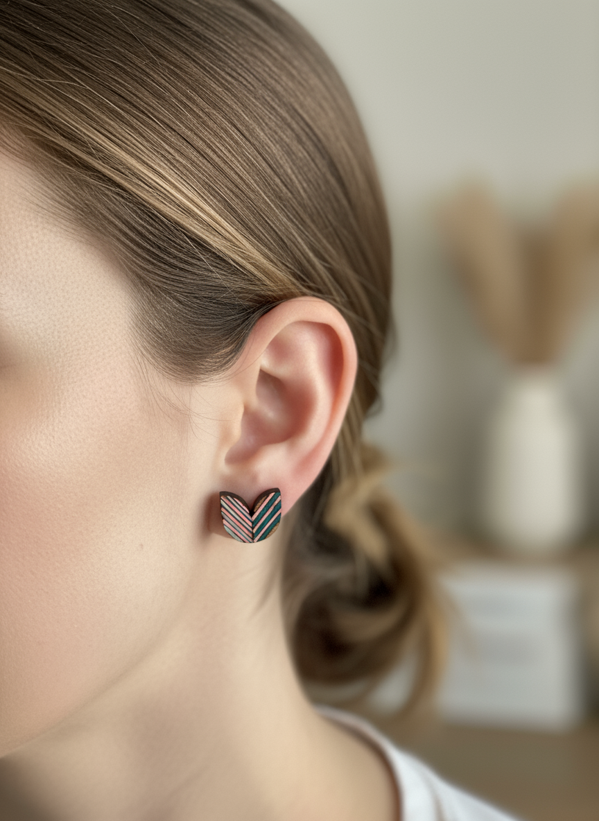 Striped Petal Stud Earrings – Sick Chick (Revelstoke, BC)