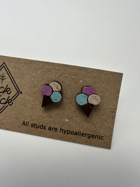 Ice Cream Cone Stud Earrings – Sick Chick (Revelstoke, BC)