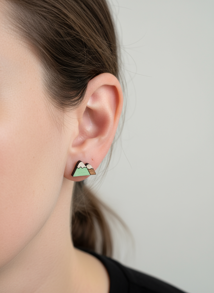 Mountain + Bike Stud Earrings – Sick Chick (Revelstoke, BC)