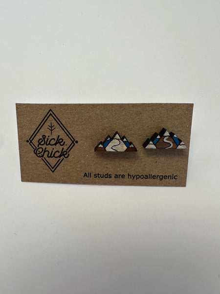 Alpine Peaks Stud Earrings – Sick Chick (Revelstoke, BC)
