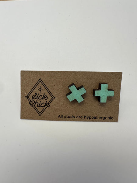 Mint Cross Stud Earrings – Sick Chick (Revelstoke, BC)