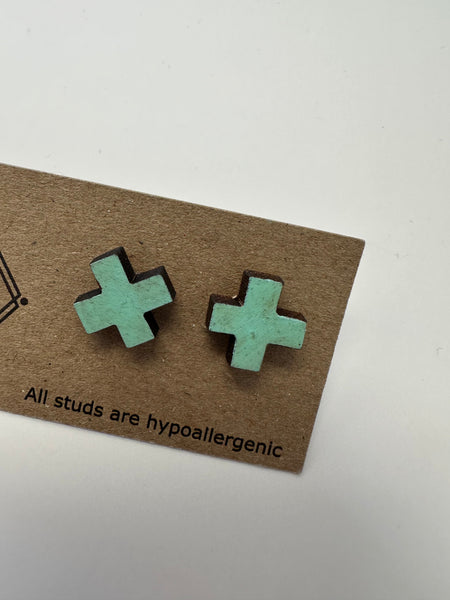 Mint Cross Stud Earrings – Sick Chick (Revelstoke, BC)