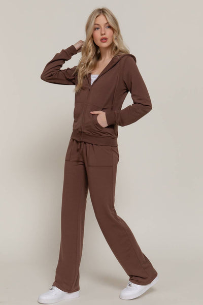 Chestnut Supersoft Draw String Wide Leg Comfy Pants