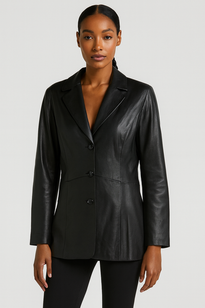 Genuine Leather Blazer Jacket