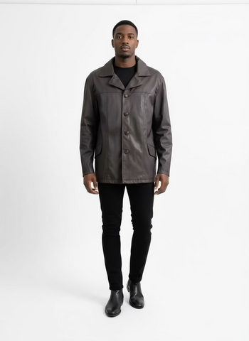 Vintage Mecca Chocolate Brown Faux Leather Jacket – 90s Streetwear | Size XL