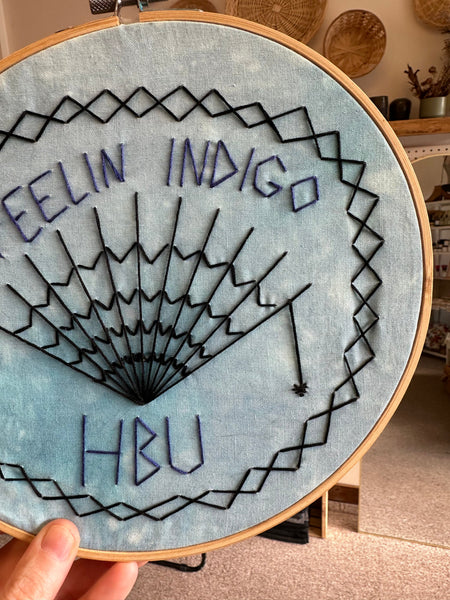 Handmade Embroidered Indigo Wall Art